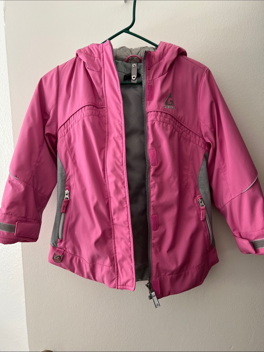 Gerry Weber Girls Pink Hooded Rain Jacket with Gray Trim